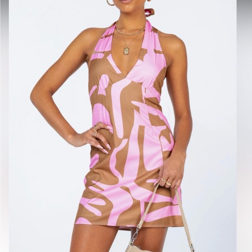 NWT Princess Polly Nashville Mini Pnk Halter Dress Womens 2